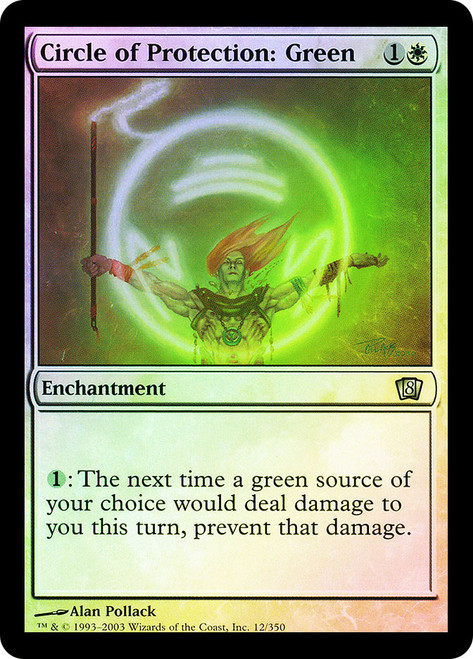 Circle of Protection: Green\n8th Edition\nSingle\nMagic The Gathering