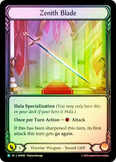 Zenith Blade
Armory Deck Origins: Hala
Single
Flesh and Blood