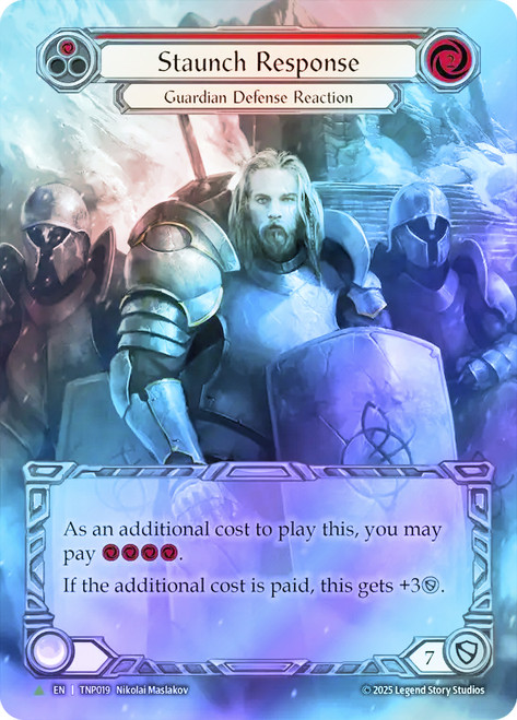 Staunch Response (Red) (Tournament Pack)
Promotional Cards
Single
Flesh and Blood
