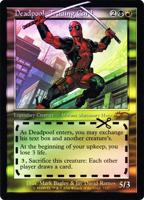 Deadpool, Trading Card (#7127) (Marvel)
Secret Lair Drop
Single
Magic: The Gathering