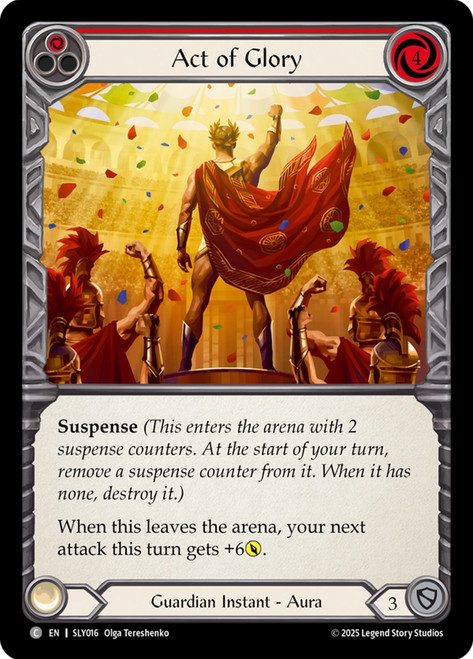 Act of Glory (Red)
Lyath Goldmane Silver Age Deck
Single
Flesh and Blood