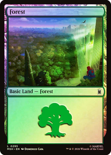 Forest (#295)
Marvel Super Heroes
Single
Magic: The Gathering