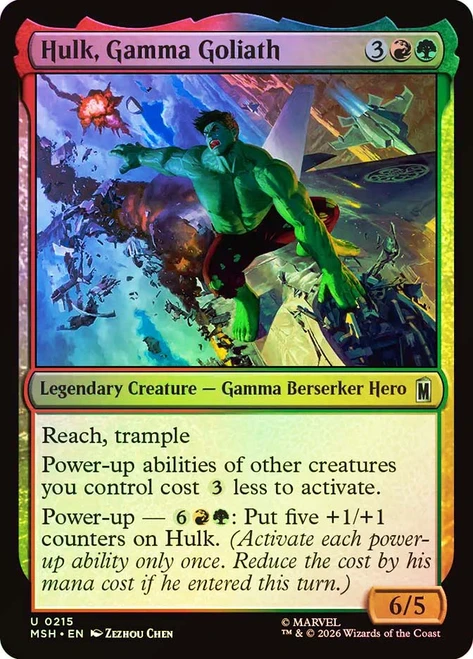 Hulk, Gamma Goliath
Marvel Super Heroes
Single
Magic: The Gathering