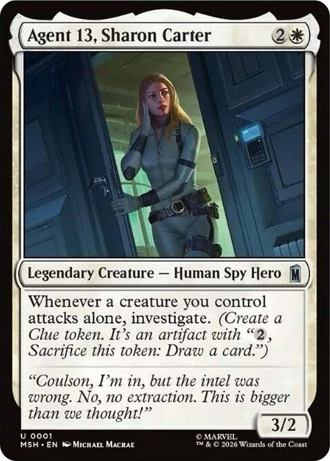 Agent 13, Sharon Carter
Marvel Super Heroes
Single
Magic: The Gathering