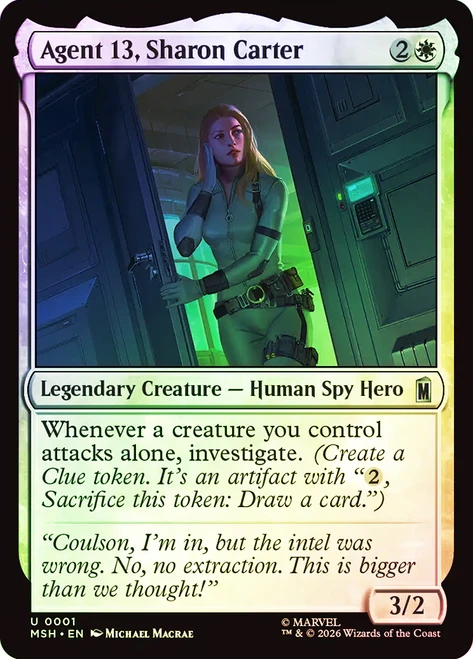 Agent 13, Sharon Carter
Marvel Super Heroes
Single
Magic: The Gathering