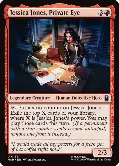 Jessica Jones, Private Eye
Marvel Super Heroes
Single
Magic: The Gathering