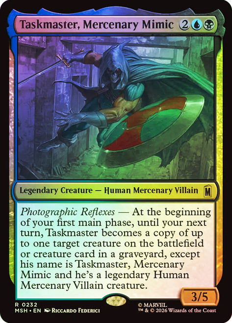 Taskmaster, Mercenary Mimic
Marvel Super Heroes
Single
Magic: The Gathering