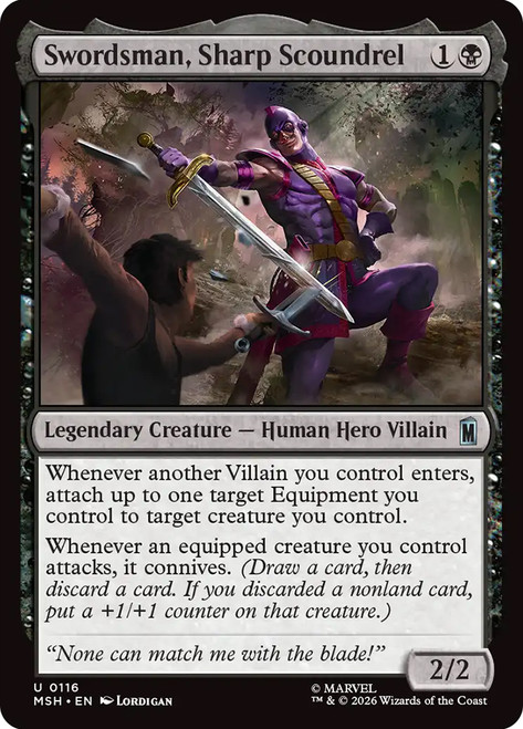 Swordsman, Sharp Scoundrel
Marvel Super Heroes
Single
Magic: The Gathering