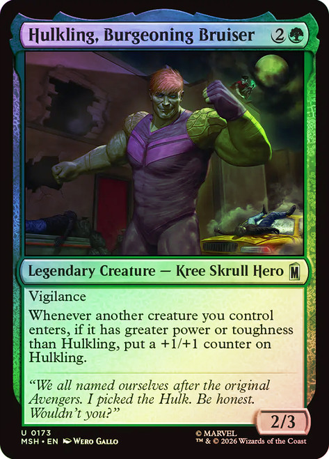 Hulkling, Burgeoning Bruiser
Marvel Super Heroes
Single
Magic: The Gathering