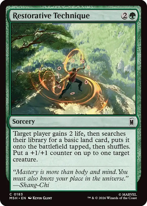 Restorative Technique
Marvel Super Heroes
Single
Magic: The Gathering