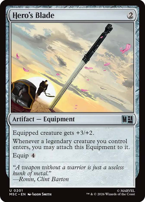 Hero's Blade
Marvel Super Heroes Commander
Single
Magic: The Gathering
