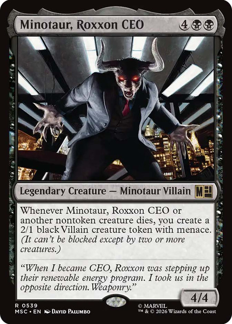 Minotaur, Roxxon CEO
Marvel Super Heroes Commander
Single
Magic: The Gathering