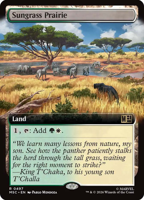 Sungrass Prairie
Marvel Super Heroes Commander
Single
Magic: The Gathering