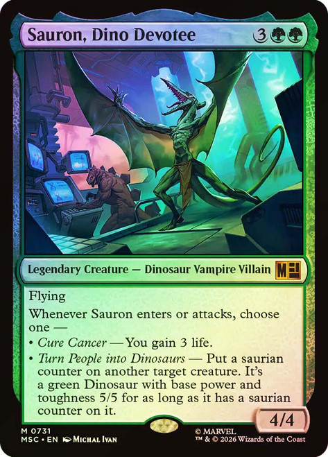 Sauron, Dino Devotee
Marvel Super Heroes Commander
Single
Magic: The Gathering
