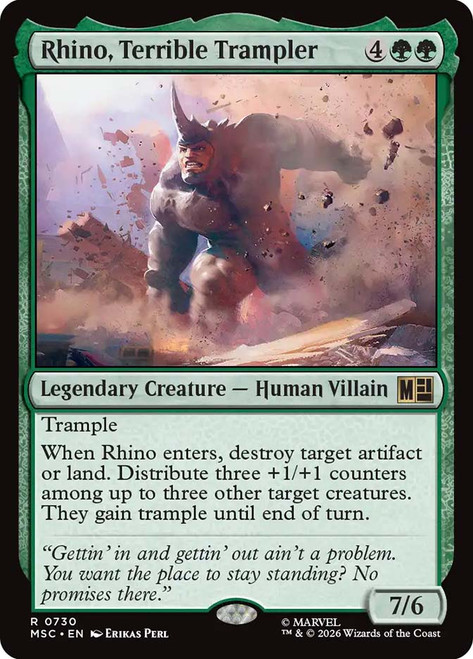 Rhino, Terrible Trampler
Marvel Super Heroes Commander
Single
Magic: The Gathering