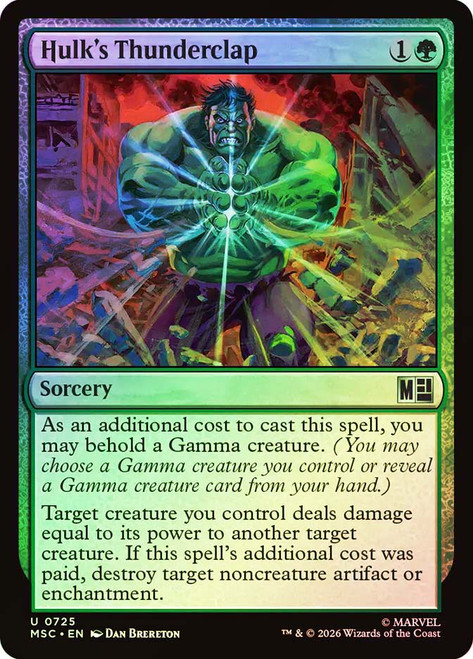 Hulk's Thunderclap
Marvel Super Heroes Commander
Single
Magic: The Gathering