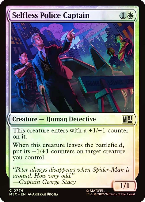 Selfless Police Captain
Marvel Super Heroes Commander
Single
Magic: The Gathering