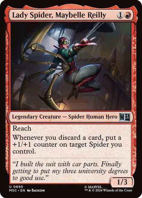 Lady Spider, Maybelle Reilly
Marvel Super Heroes Commander
Single
Magic: The Gathering