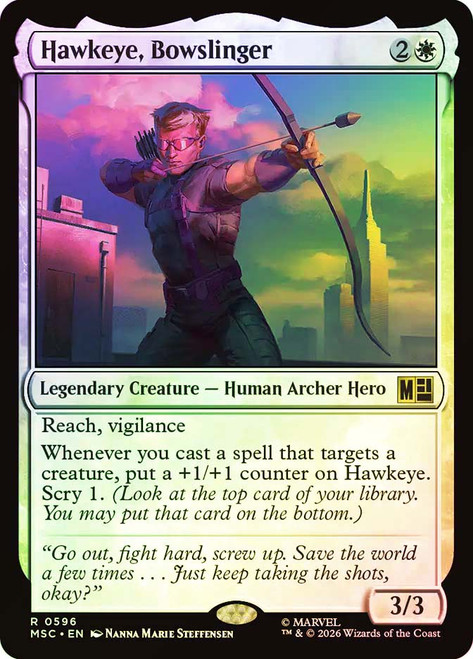 Hawkeye, Bowslinger
Marvel Super Heroes Commander
Single
Magic: The Gathering