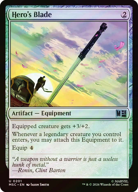 Hero's Blade
Marvel Super Heroes Commander
Single
Magic: The Gathering