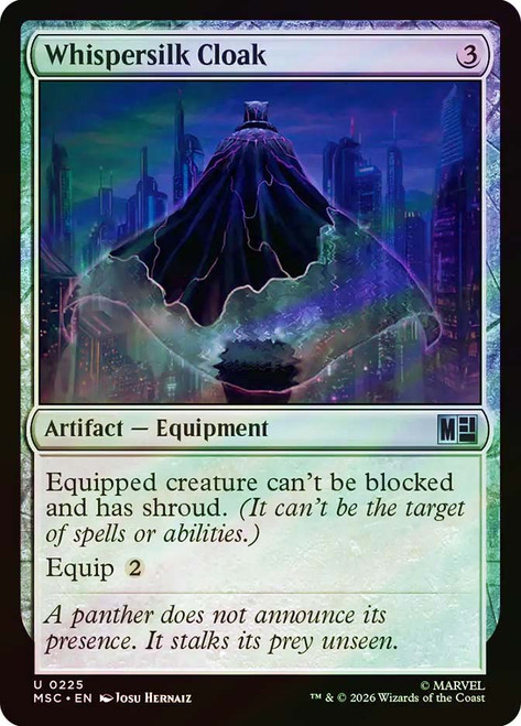 Whispersilk Cloak
Marvel Super Heroes Commander
Single
Magic: The Gathering