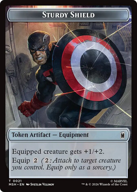 {Sturdy Shield Token} // {The Tiger God Token}
Marvel Super Heroes
Single
Magic: The Gathering
