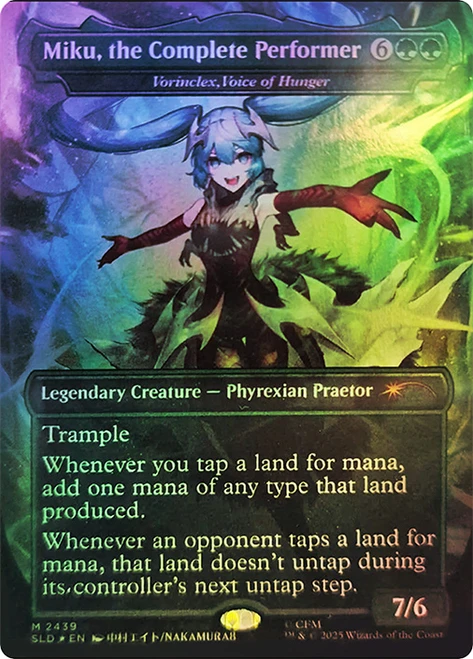Vorinclex, Voice of Hunger (Miku, the Complete Performer) (Hatsune Miku) (#2439)
Secret Lair Drop
Single
Magic: The Gathering
