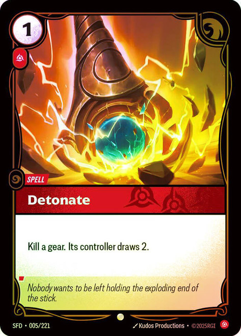 Detonate
Spiritforged
Single
Riftbound: League of Legends TCG