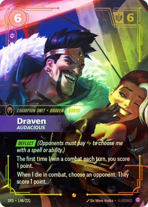 Draven - Audacious
Spiritforged
Single
Riftbound: League of Legends TCG