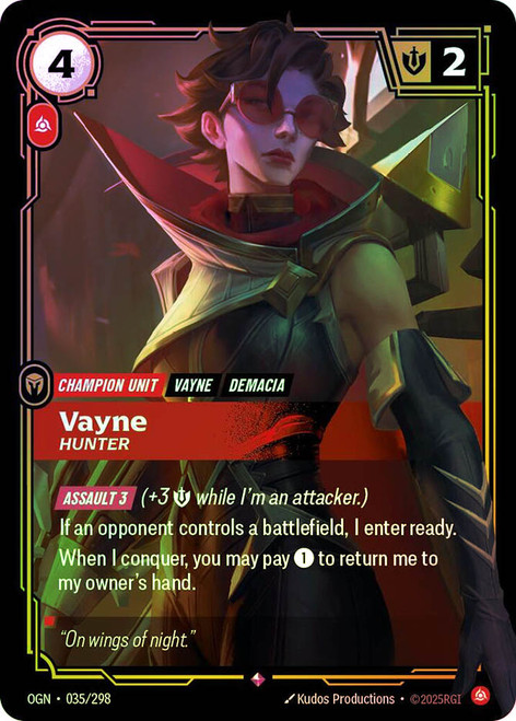 Vayne - Hunter
Origins
Single
Riftbound: League of Legends TCG