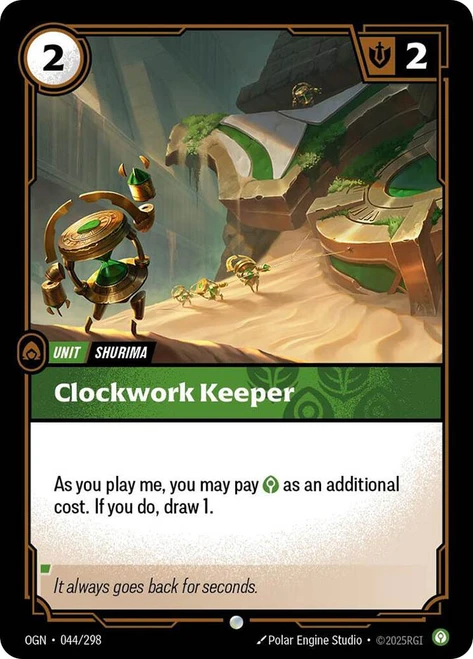 Clockwork Keeper
Origins
Single
Riftbound: League of Legends TCG