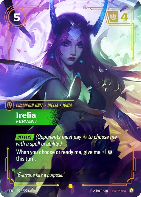 Irelia - Fervent
Spiritforged
Single
Riftbound: League of Legends TCG