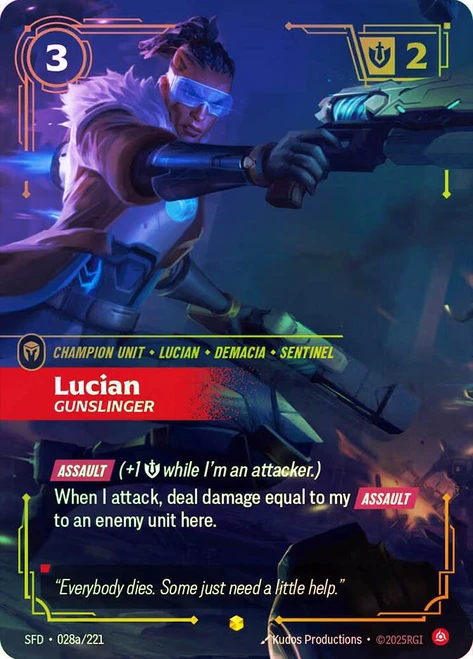 Lucian - Gunslinger
Spiritforged
Single
Riftbound: League of Legends TCG