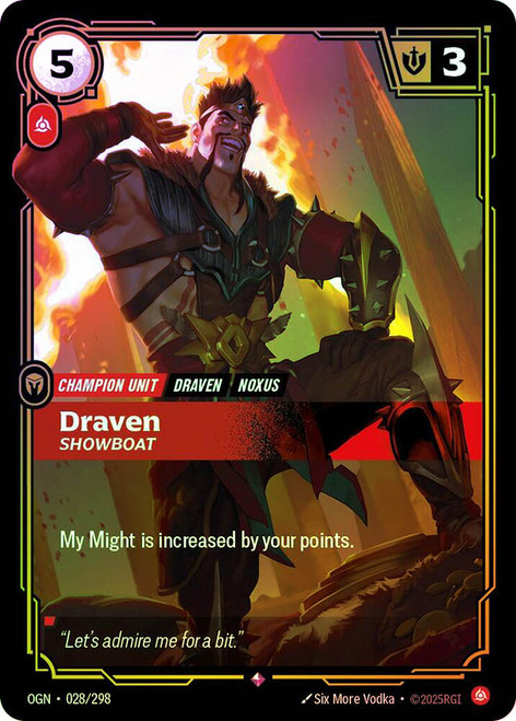 Draven - Showboat
Origins
Single
Riftbound: League of Legends TCG