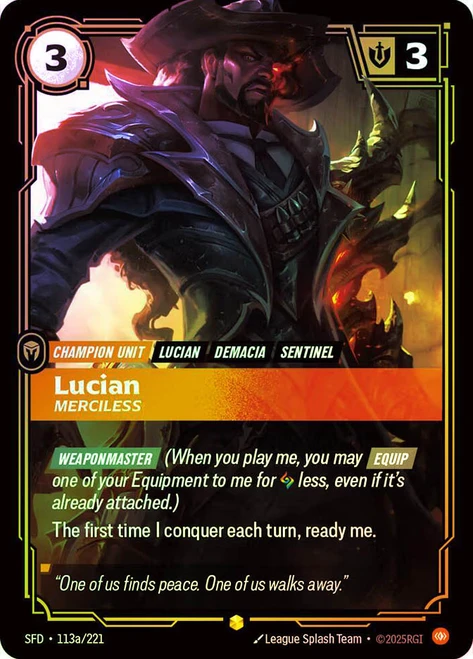 Lucian - Merciless
Spiritforged
Single
Riftbound: League of Legends TCG