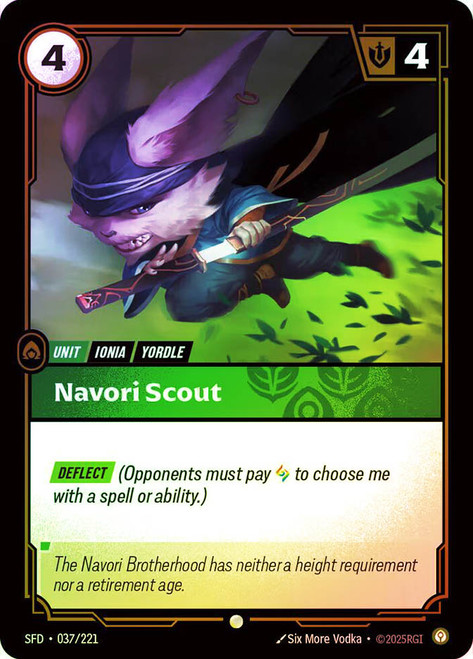 Navori Scout
Spiritforged
Single
Riftbound: League of Legends TCG