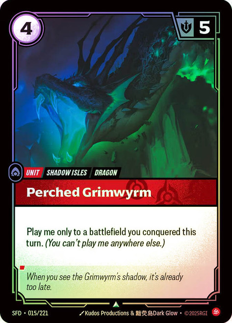 Perched Grimwyrm
Spiritforged
Single
Riftbound: League of Legends TCG