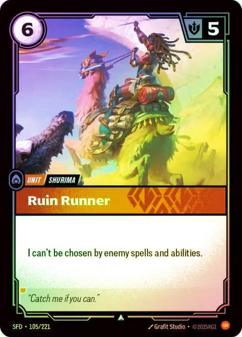 Ruin Runner
Spiritforged
Single
Riftbound: League of Legends TCG