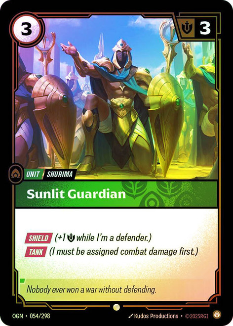 Sunlit Guardian
Origins
Single
Riftbound: League of Legends TCG