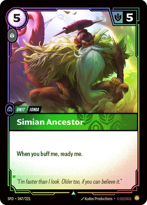 Simian Ancestor
Spiritforged
Single
Riftbound: League of Legends TCG