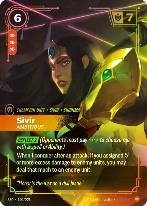 Sivir - Ambitious
Spiritforged
Single
Riftbound: League of Legends TCG