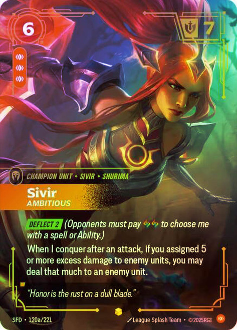 Sivir - Ambitious
Spiritforged
Single
Riftbound: League of Legends TCG
