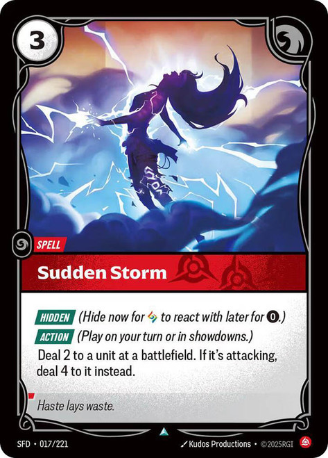 Sudden Storm
Spiritforged
Single
Riftbound: League of Legends TCG
