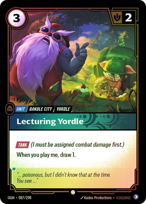 Lecturing Yordle
Origins
Single
Riftbound: League of Legends TCG