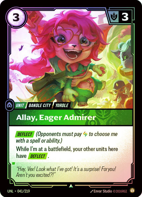 Allay, Eager Admirer
Unleashed
Single
Riftbound: League of Legends TCG