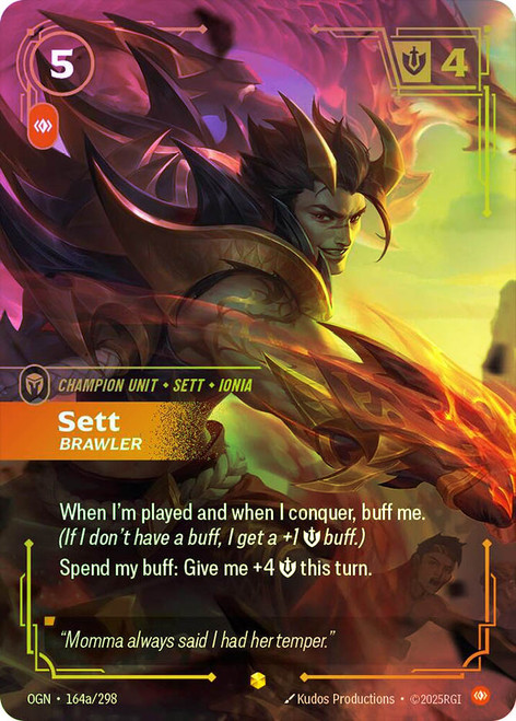 Sett - Brawler
Origins
Single
Riftbound: League of Legends TCG