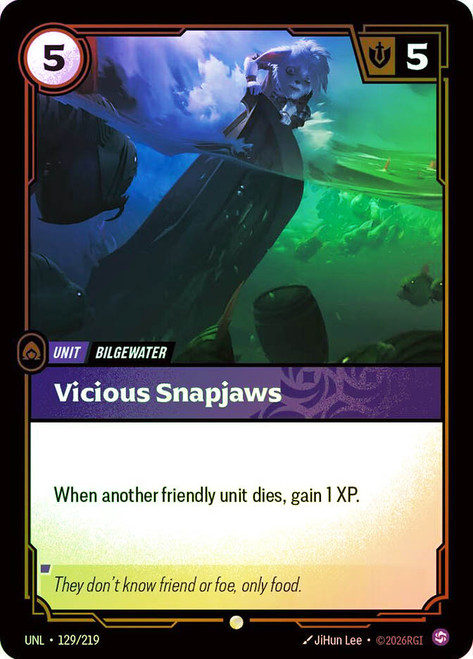 Vicious Snapjaws
Unleashed
Single
Riftbound: League of Legends TCG