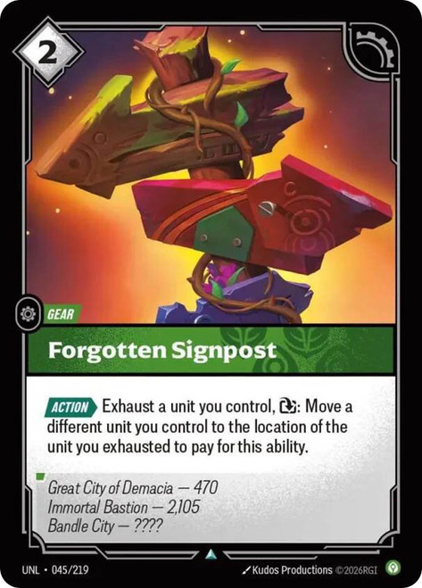 Forgotten Signpost
Unleashed
Single
Riftbound: League of Legends TCG