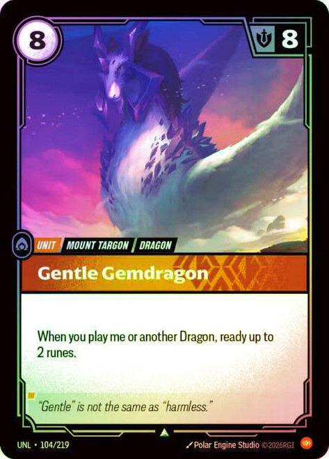 Gentle Gemdragon
Unleashed
Single
Riftbound: League of Legends TCG