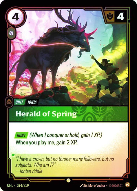 Herald of Spring
Unleashed
Single
Riftbound: League of Legends TCG
